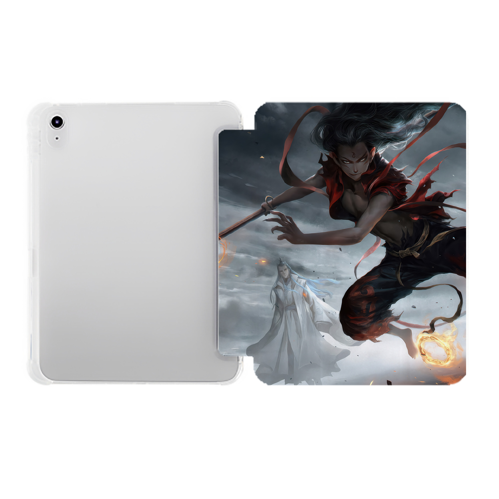 （画像用） Ne Zha 2 ナタ 魔童の大暴れ IPad ケース ペン収納付き 三つ折りスタンド PUレザー×シリコン 対応機種9.5/10.5/10.9インチ